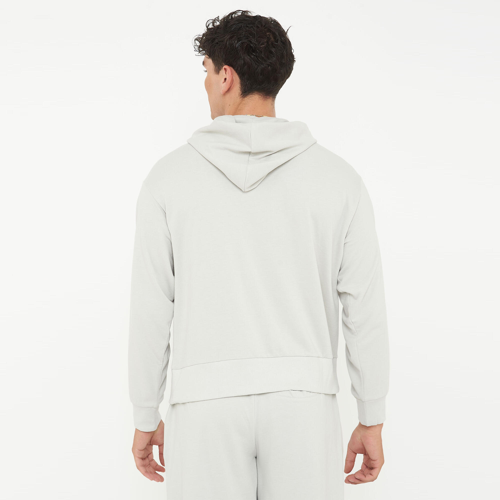 Felpa sportiva unisex con cappuccio F BOXY grigio chiaro 2/6