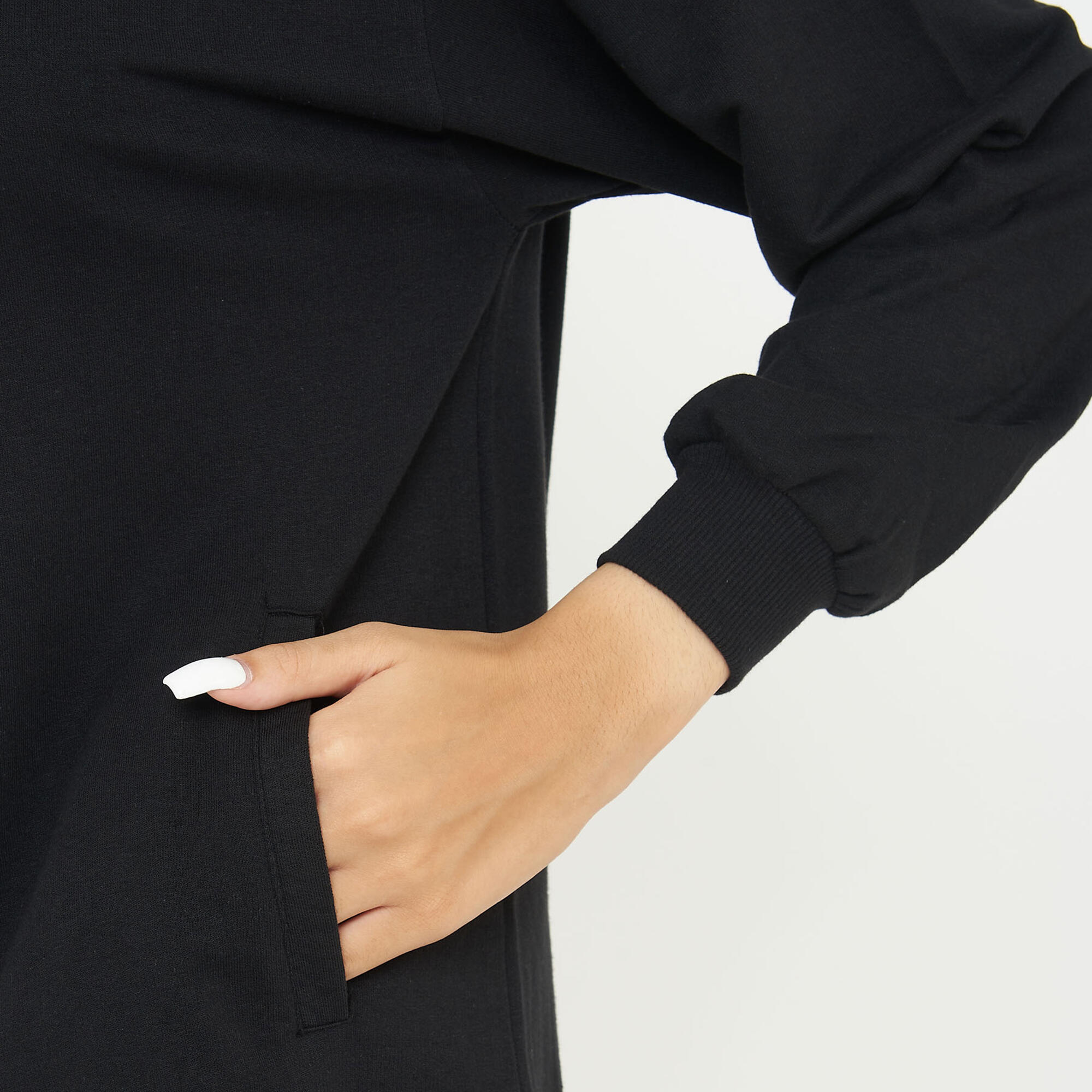Sport-sweatshirt unisex mit kapuze F LOOSY schwarz 4/7