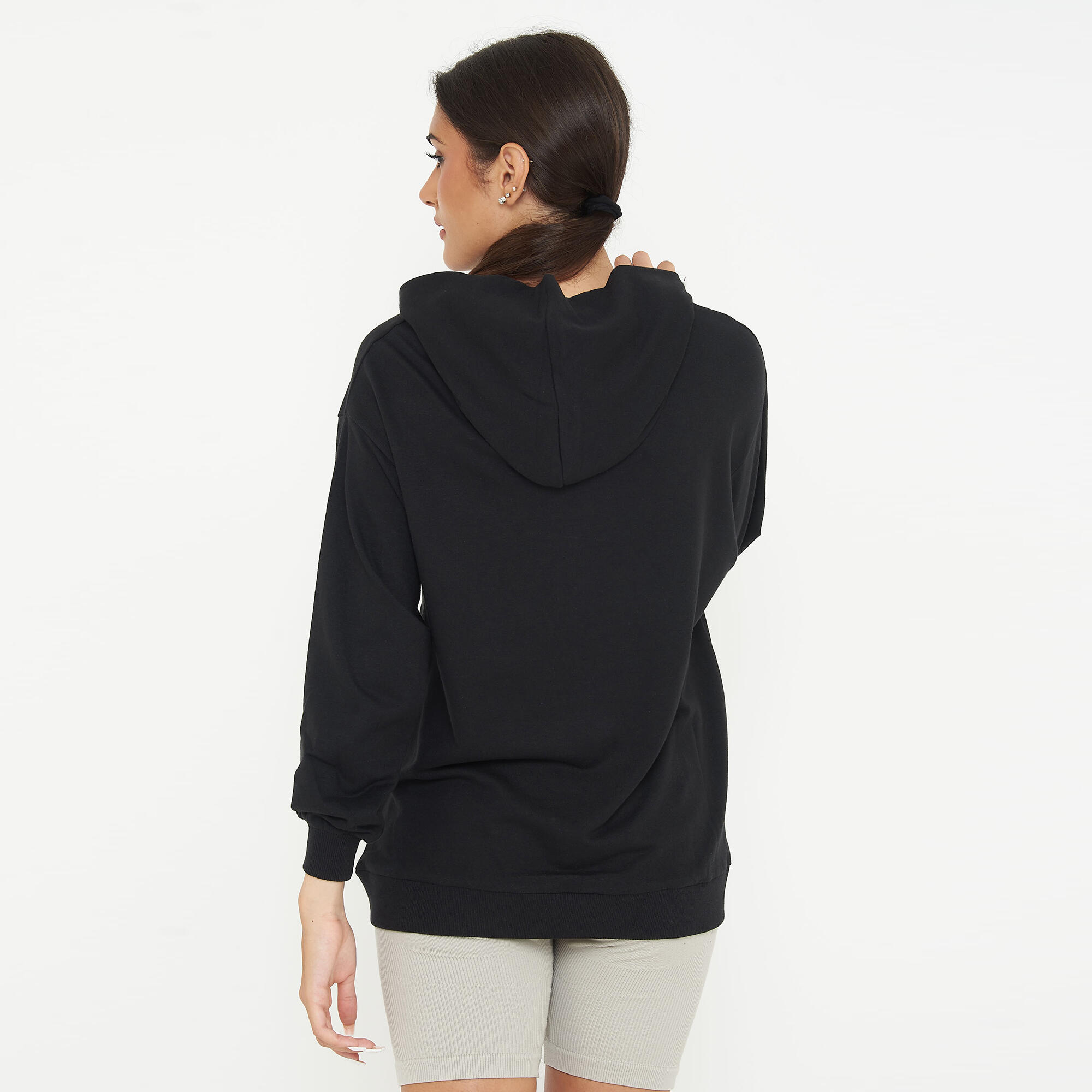 Sport-sweatshirt unisex mit kapuze F LOOSY schwarz 2/7