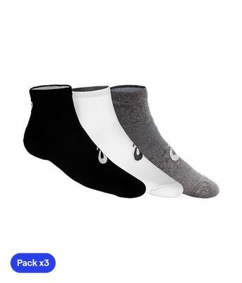 Pack of 3 pairs of multicolor asics quarter socks