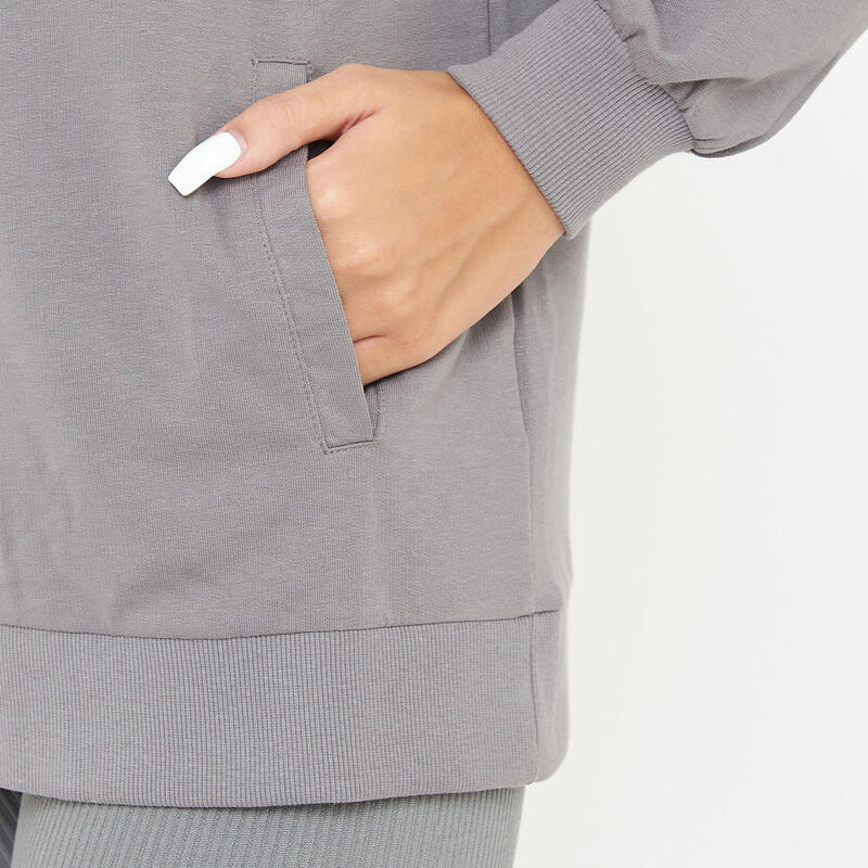 Hanorac unisex cu glugă F LOOSY gri închis