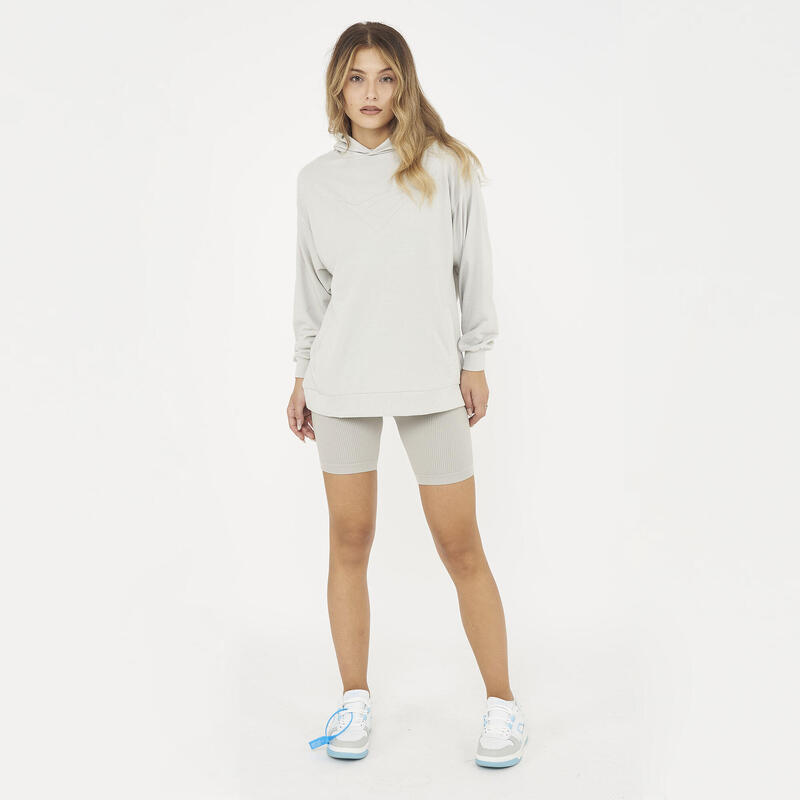 Hanorac unisex cu glugă F LOOSY gri deschis