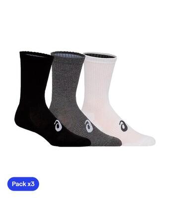 Pack of 3 pairs of multicolor asics crew socks