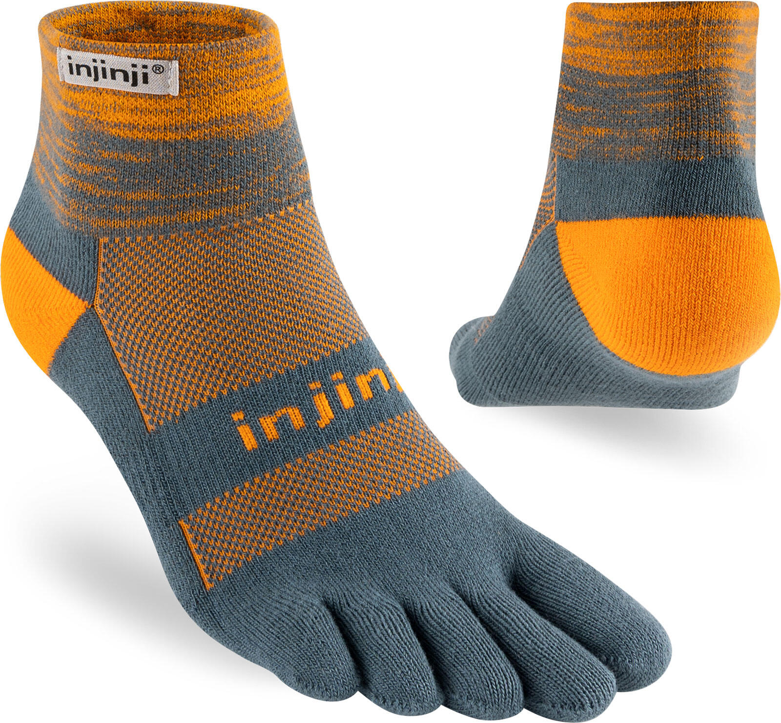 Injinji Men's Mid-Weight Trail Run - Mid Weight Mini-Crew Toe Socks 2/5