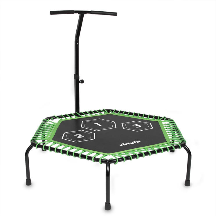 VIRTUFIT Fitness Trampoline Pro met Handvat - Zwart - 127 cm