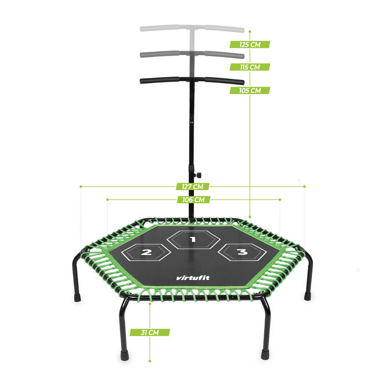 Trampoline de Fitness Pro avec Poignée - Noir - 127 cm 2/7