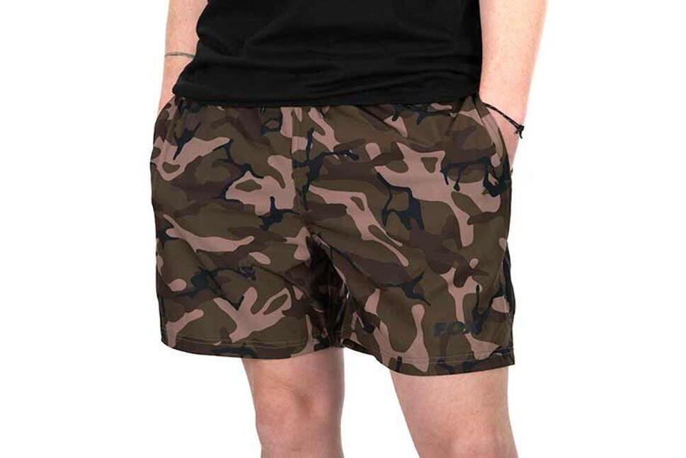 Spodenki Szorty Wędkarskie Męskie Fox Camo Black Swim Shorts