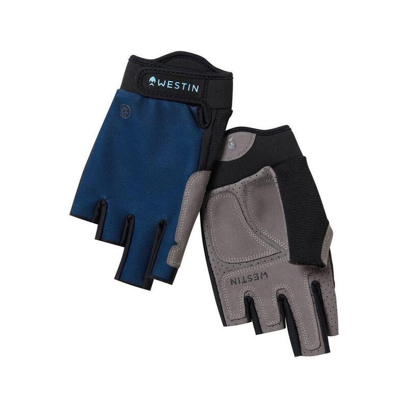 Westin Rukavice Drip Upf Half Finger Glove Petrol Blue - XL