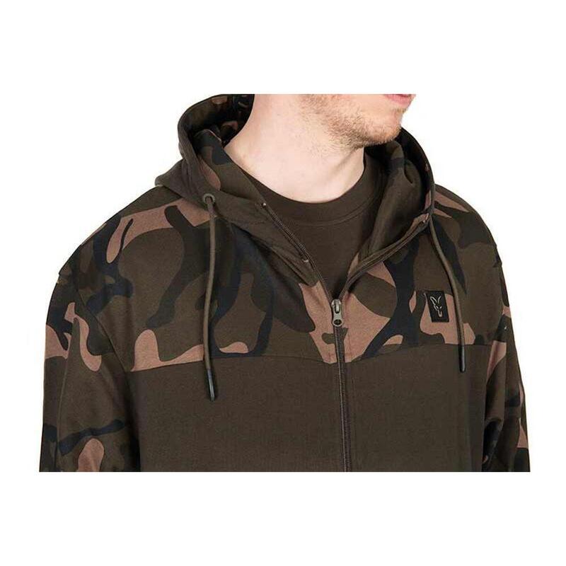 Fox Mikina LW Khaki / Camo Split Zip Hoody - M
