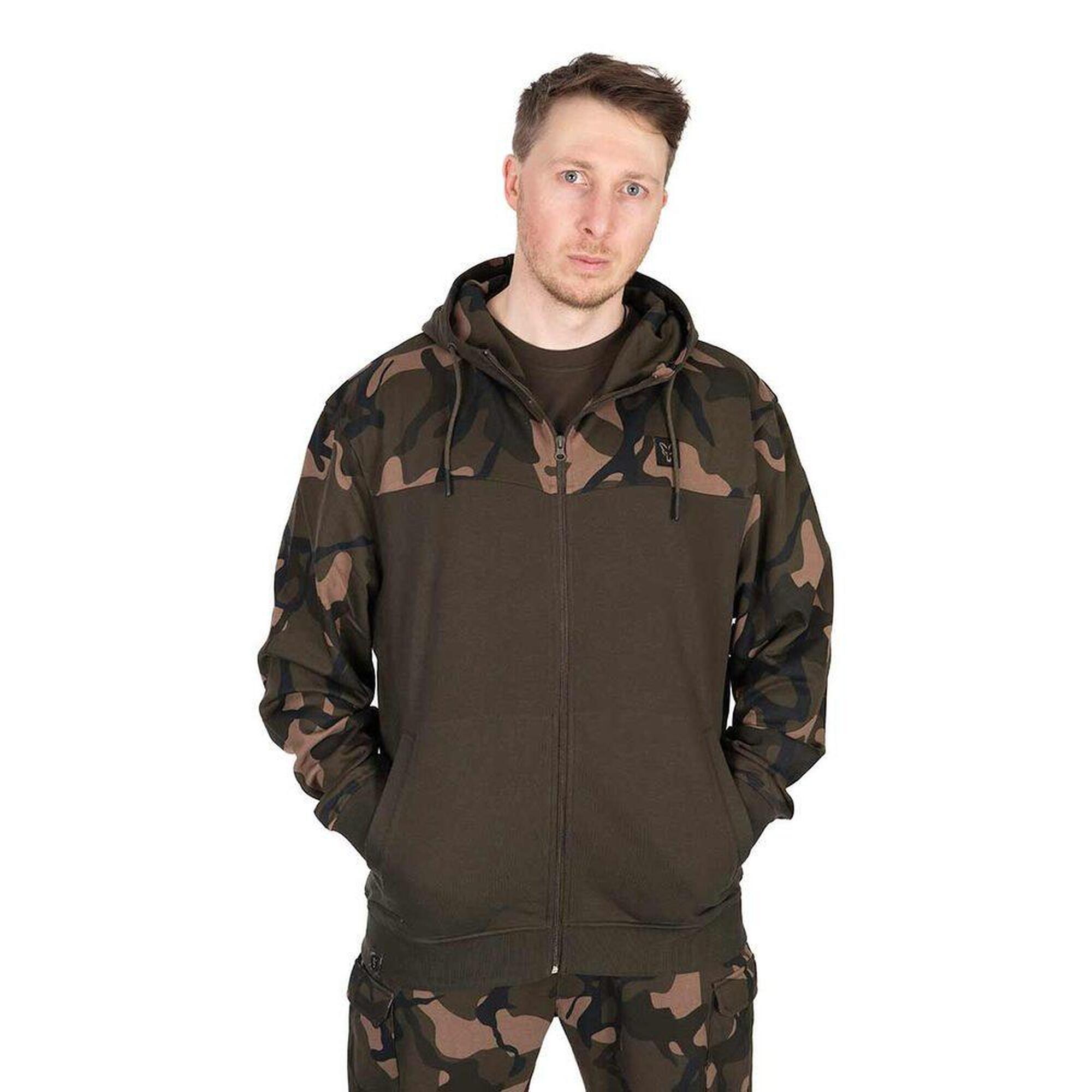 Fox Mikina LW Khaki / Camo Split Zip Hoody - M