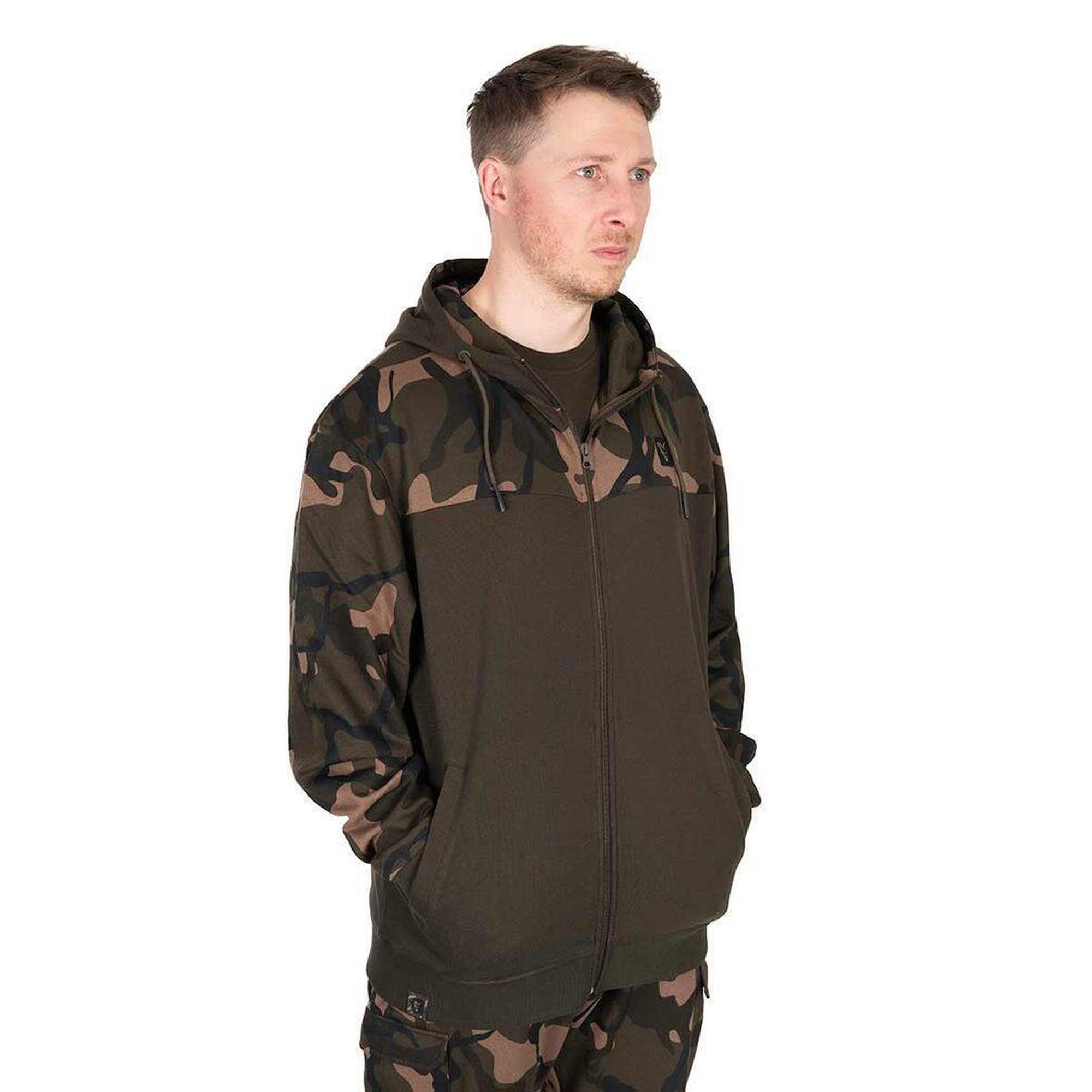 Fox Mikina LW Khaki / Camo Split Zip Hoody - M