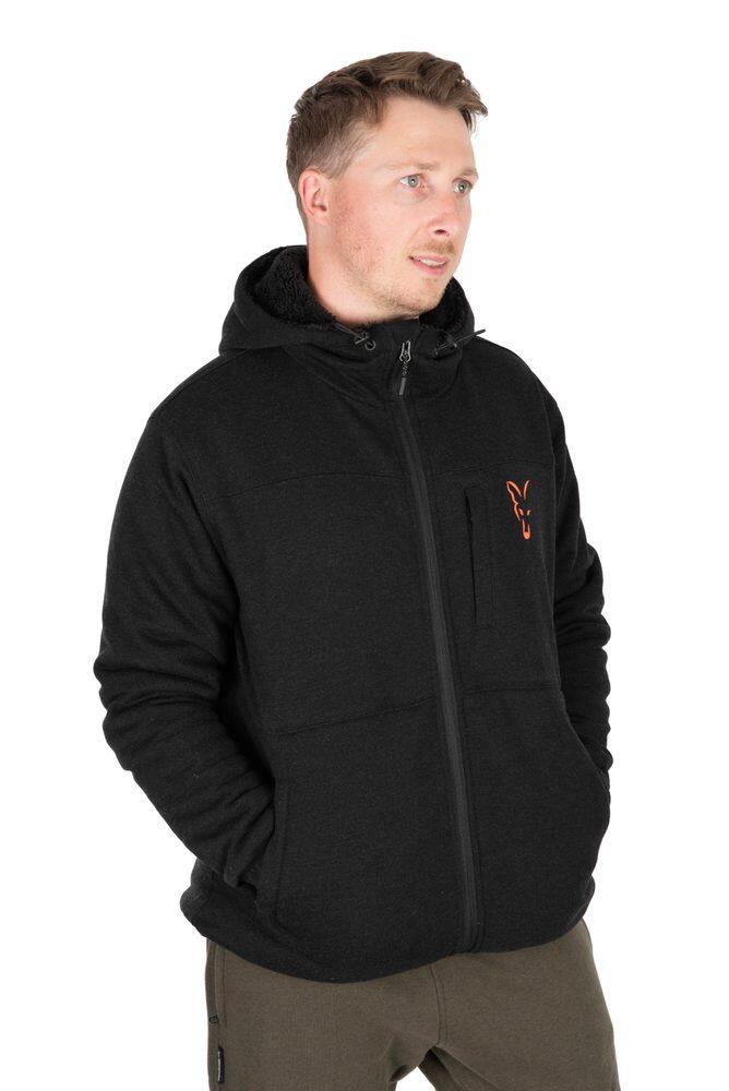Fox Collection Sherpa Jacket Black & Orange 2/7