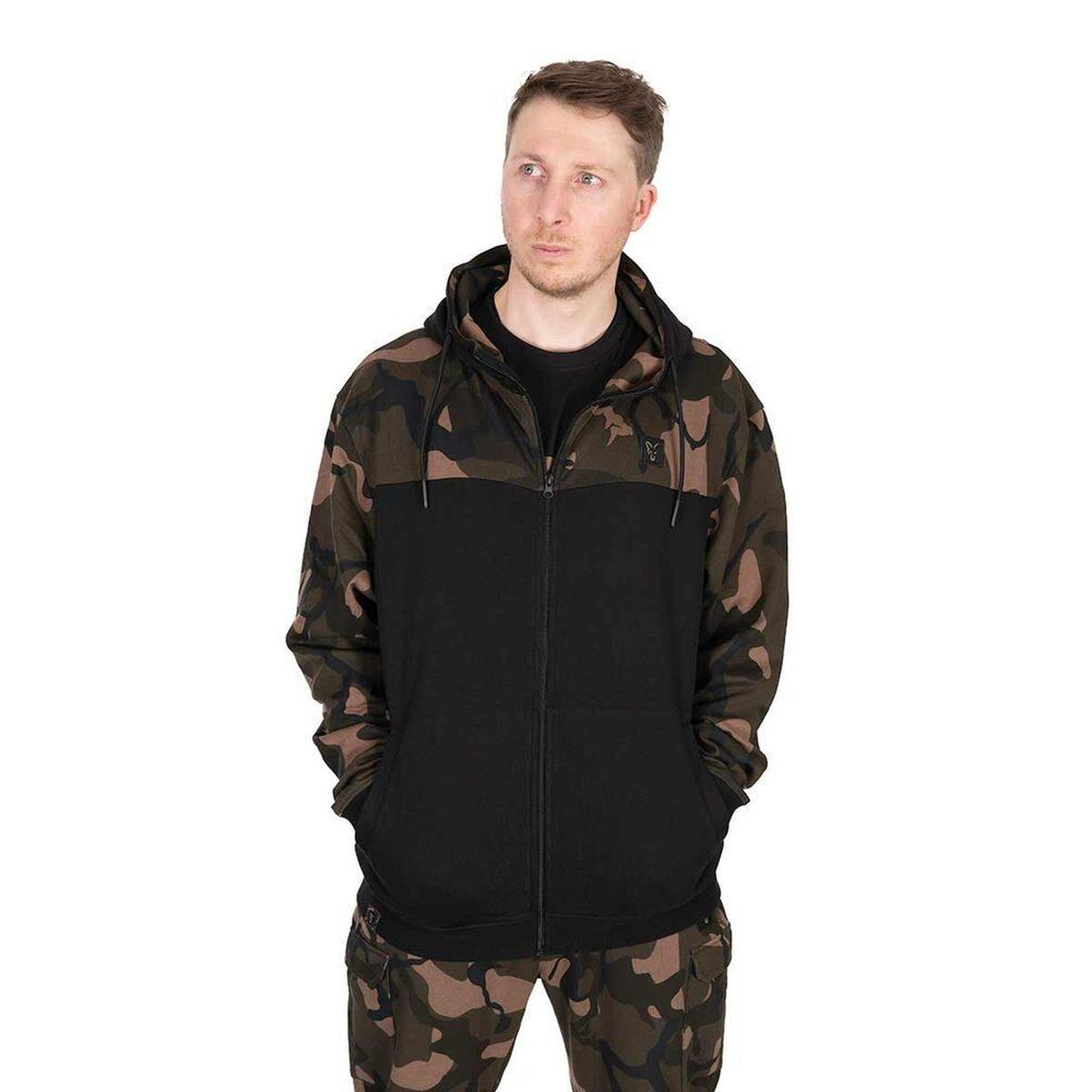 Fox - Sweat À Capuche Fox Light Weight Noir/camouflage À Fermeture Éclair Fendue - Sweat Zippé - Noir - Decathlon