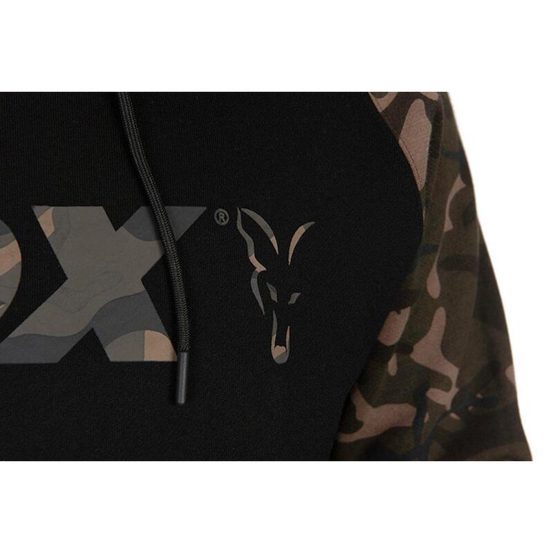 Fox Mikina Black / Camo Raglan Hoodie - S