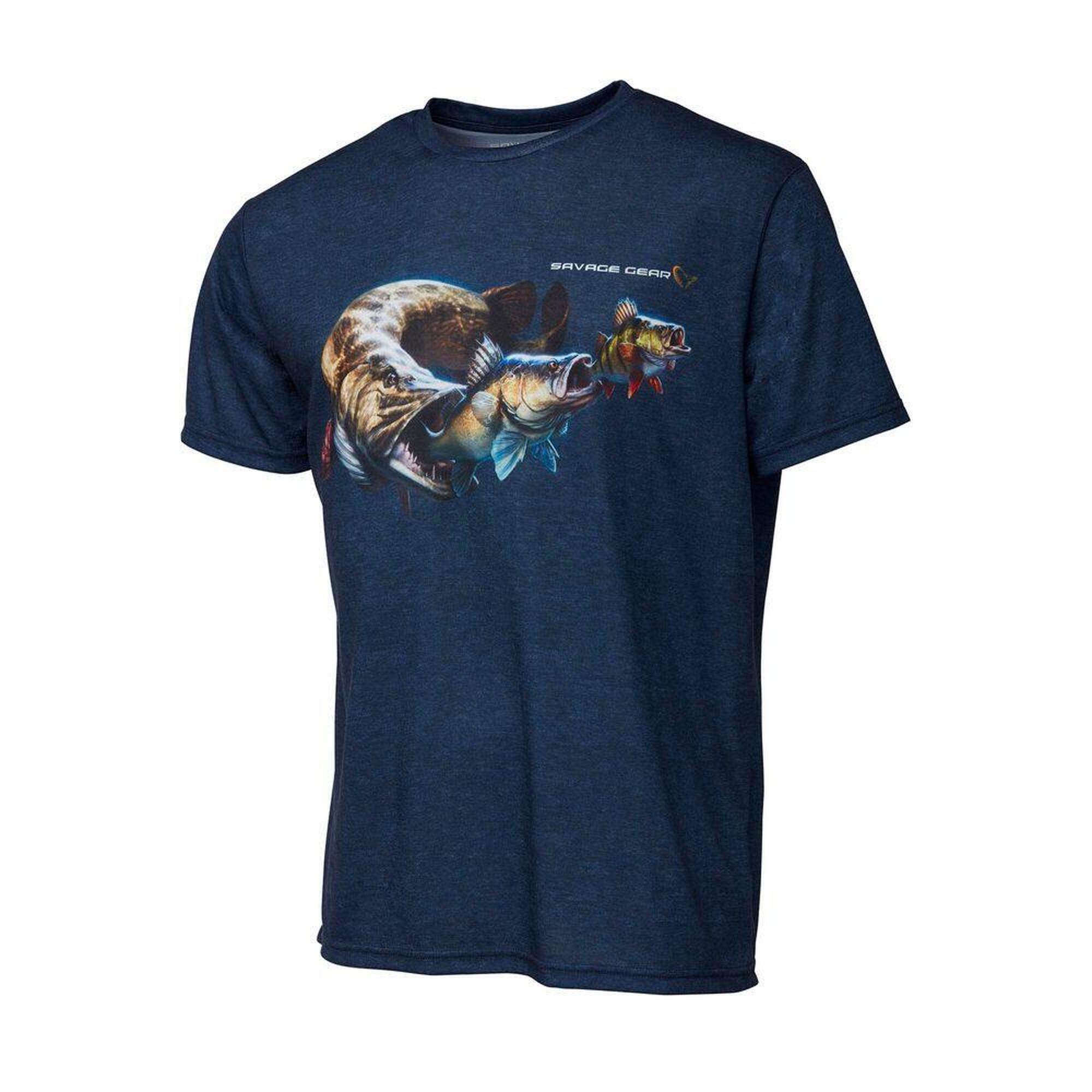 Savage Gear Triko Cannibal Tee Blue - XXL