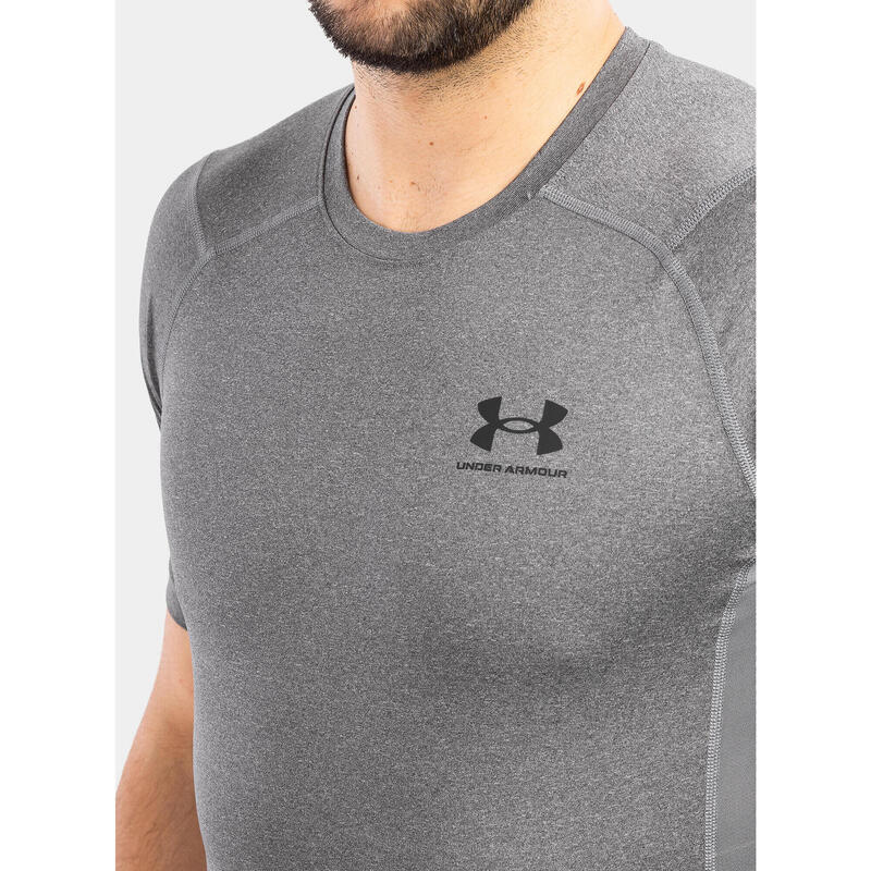 Tricou lycra cu mânecă scurtă Under Armour HeatGear® pentru bărbați Gri carbon