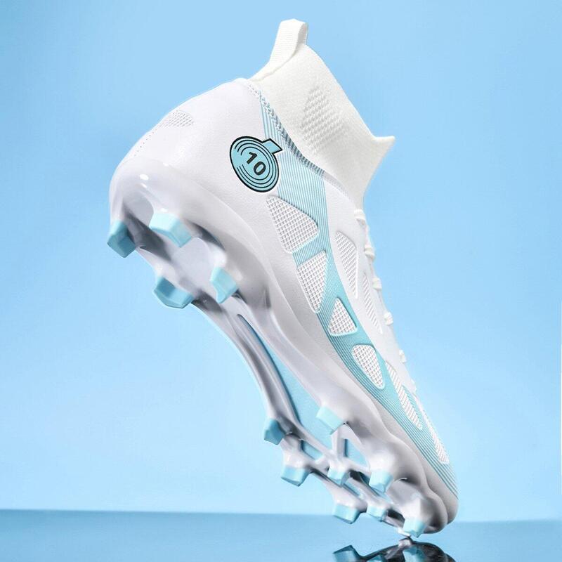 Ghete de fotbal MBrands, 8.2 cu glezna, crampoane, culoare alb