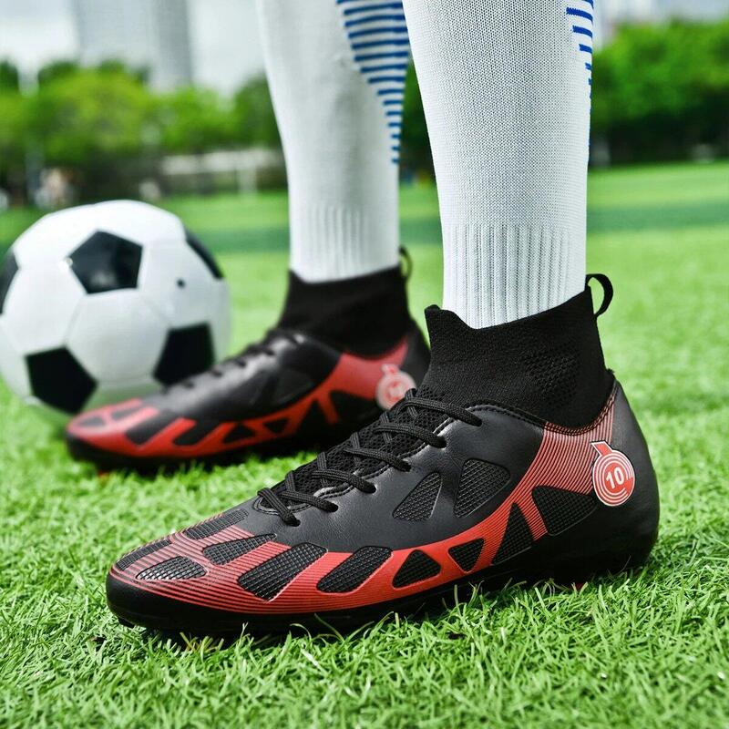 Ghete de fotbal MBrands, 8.2 cu glezna, crampoane, culoare negru