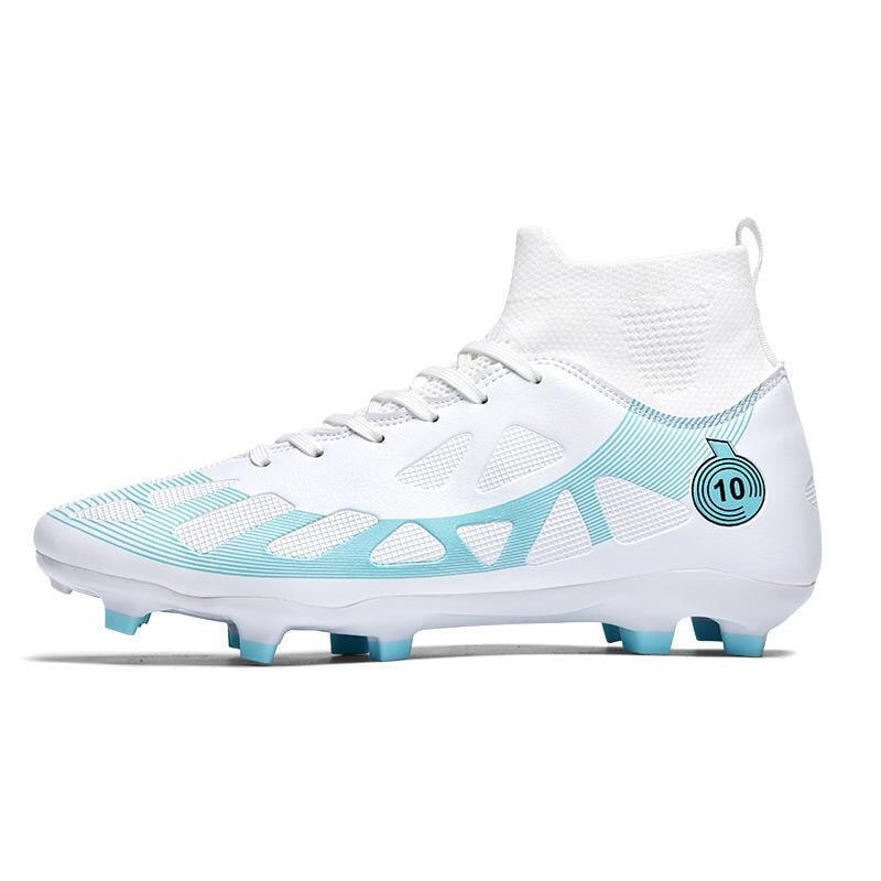 Ghete de fotbal MBrands, 8.2 cu glezna, crampoane, culoare alb