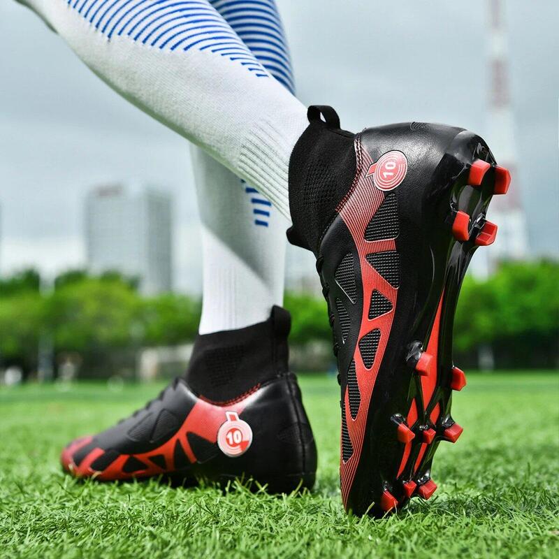 Ghete de fotbal MBrands, 8.2 cu glezna, crampoane, culoare negru