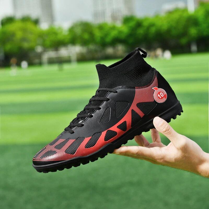 Ghete de fotbal MBrands, 8.2 cu glezna ,pentru teren sintetic, culoare negru