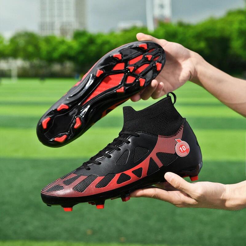 Ghete de fotbal MBrands, 8.2 cu glezna, crampoane, culoare negru