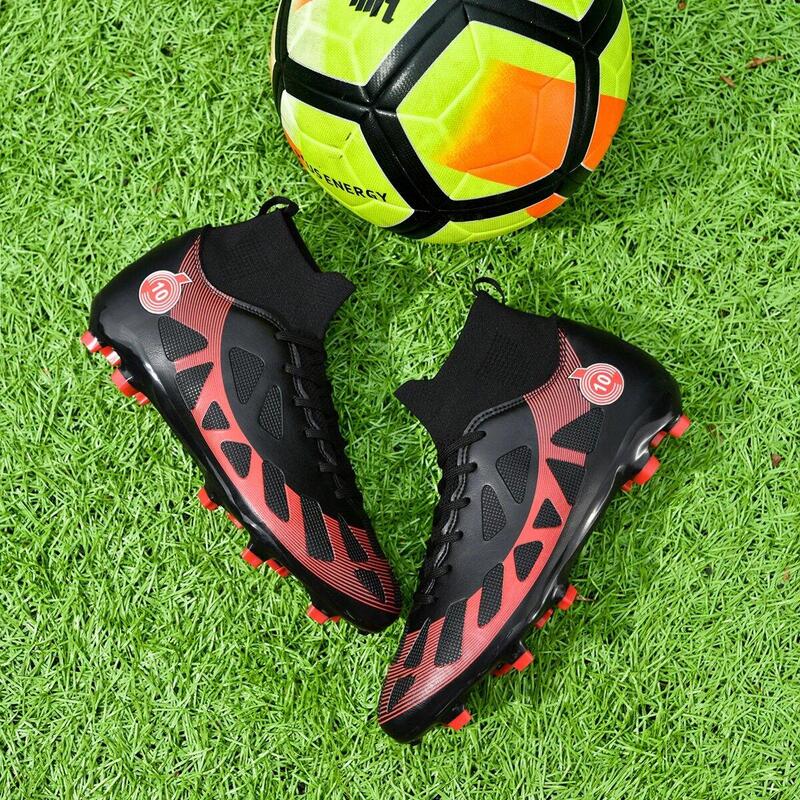 Ghete de fotbal MBrands, 8.2 cu glezna, crampoane, culoare negru