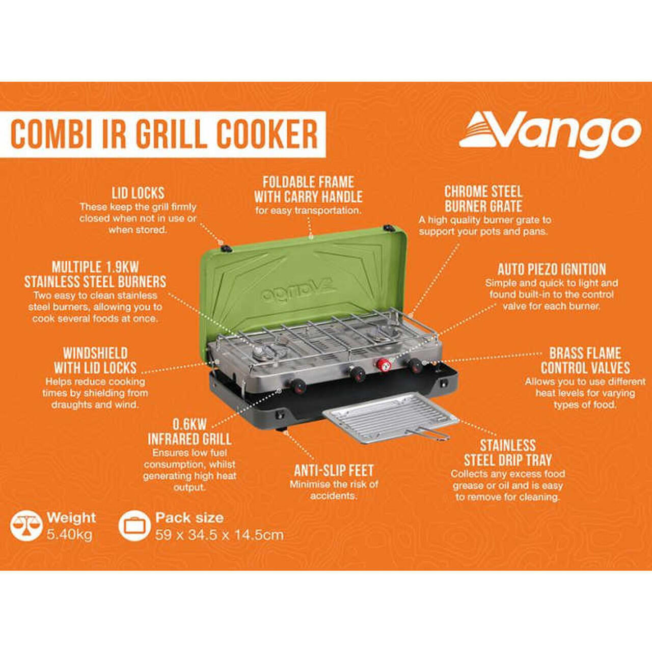 Kuchenka z grillem Vango Combi IR Grill Cooker 7/7