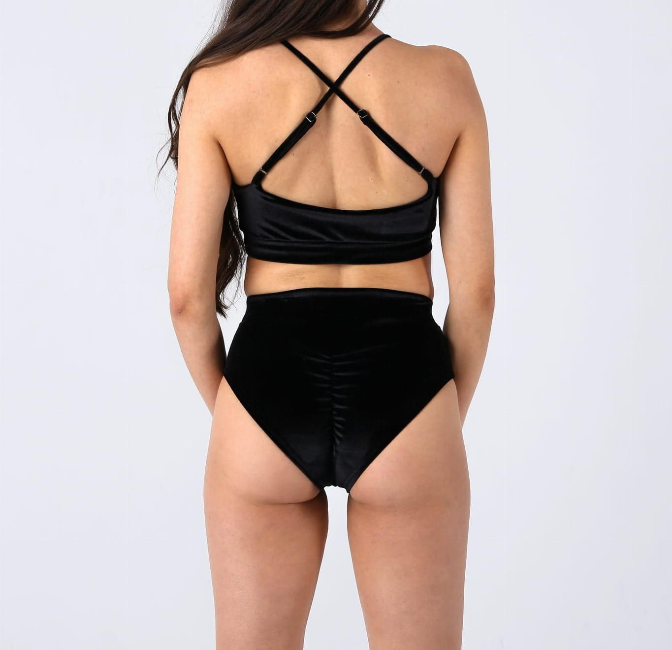 Spodenki do pole dance twerk Rev Activ Velvet z wysokim stanem welurowe 2/3