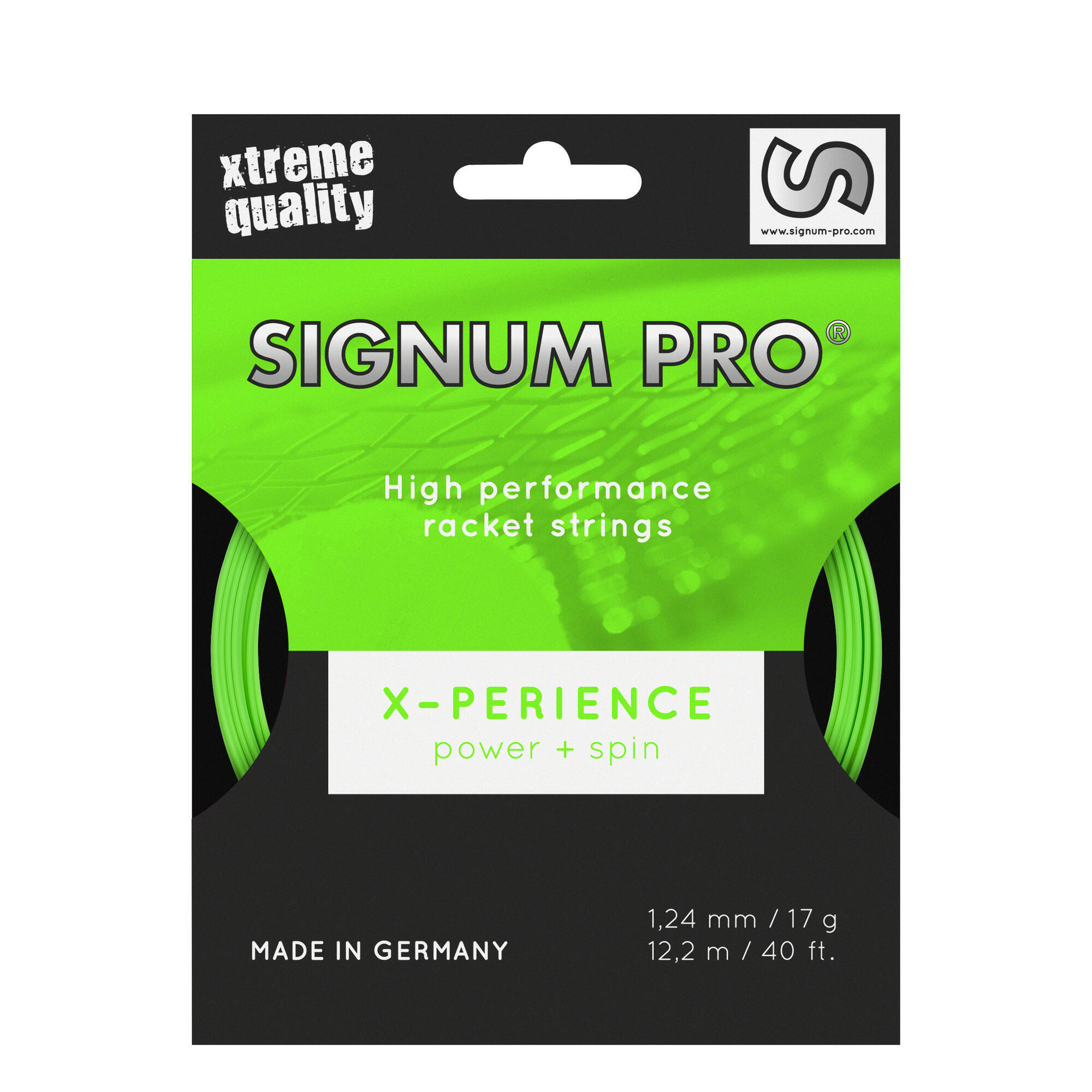 Signum Pro - Garniture 12 M Signum Pro X-perience 1,24 Mm Vert Fluo - Cordage Raquette - Multicolore|vert - No Size - Decathlon