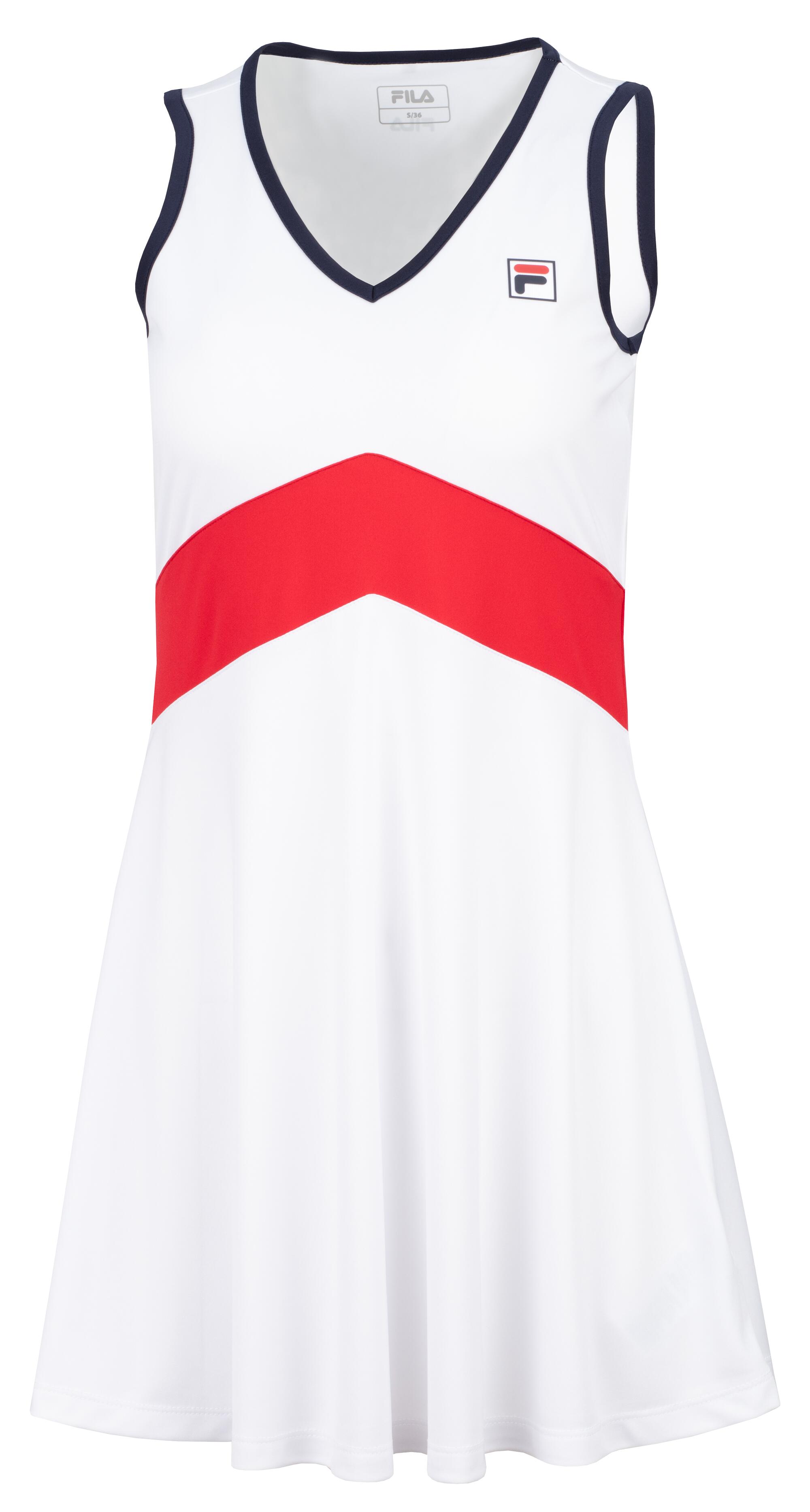FILA Vestito da tennis Fila Gloria bianco 100% poliestere riciclato BODYDRY®