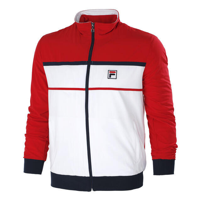 FILA Giacca Fila Max uomo bianco/rosso, taglio sportivo aderente