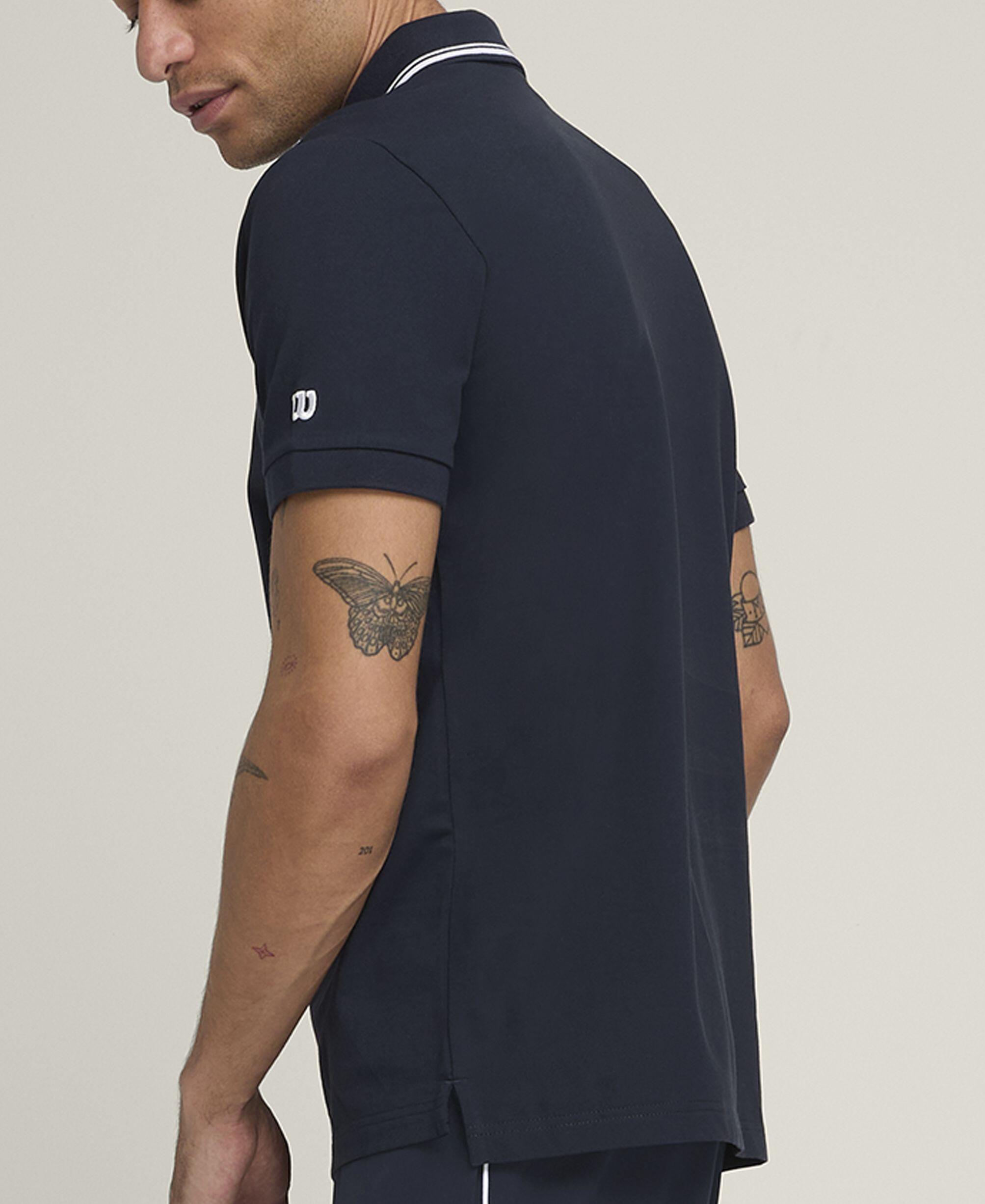 Team Pique Polo Crew da uomo blu scuro 3/5