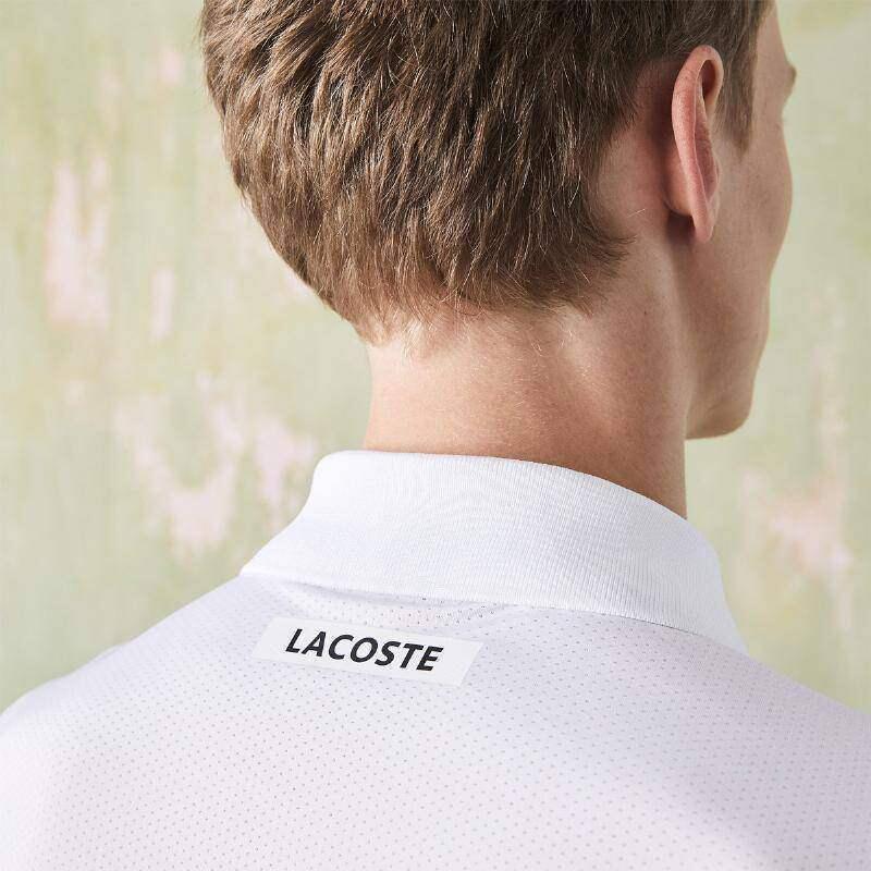 Polo tennis LACOSTE SPORT coupe slim blanc piqué ultra-dry 4/5