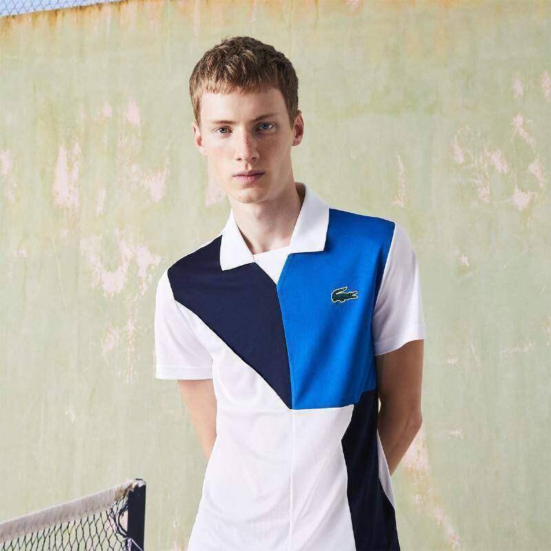 Polo tennis LACOSTE SPORT coupe slim blanc piqué ultra-dry 5/5