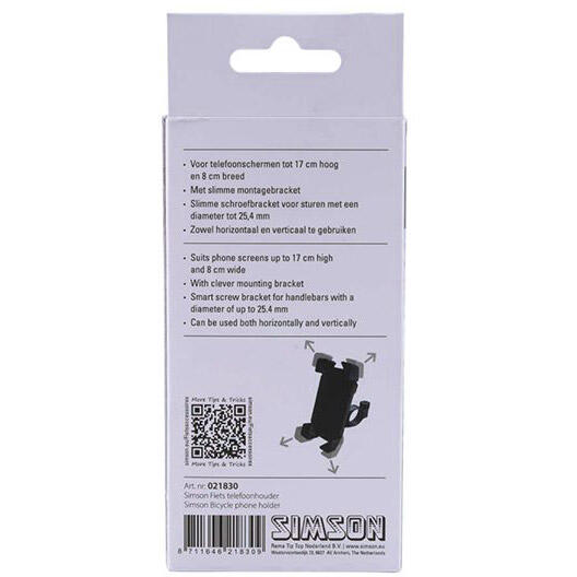 Supporto telefono Simson per manubrio, fino a 17 × 8 cm, nero. 5/6
