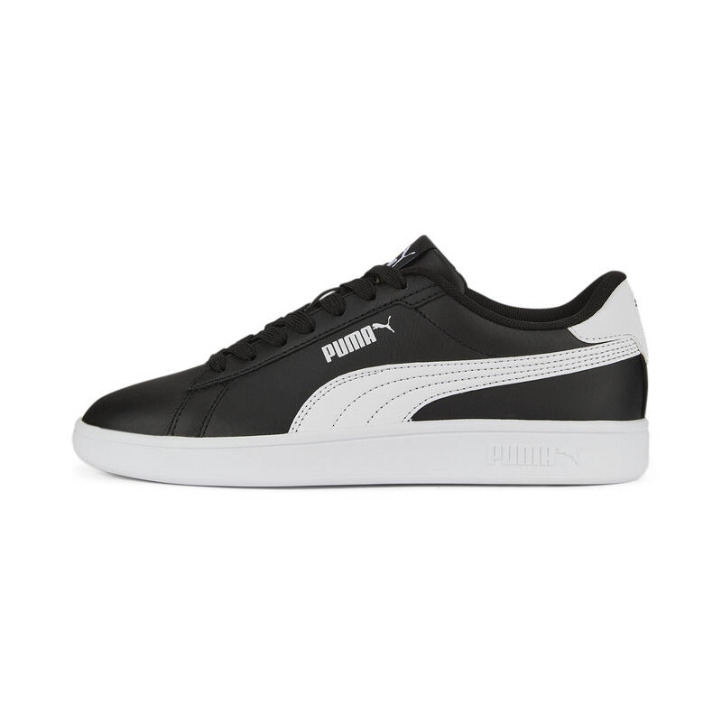 Baskets en cuir Smash 3.0 Enfant et Adolescent PUMA Black White