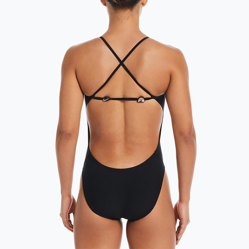 Nike Hydrastrong Multi Graphic Regulowany Strój Kąpielowy - Czarny - Rozmiar 38