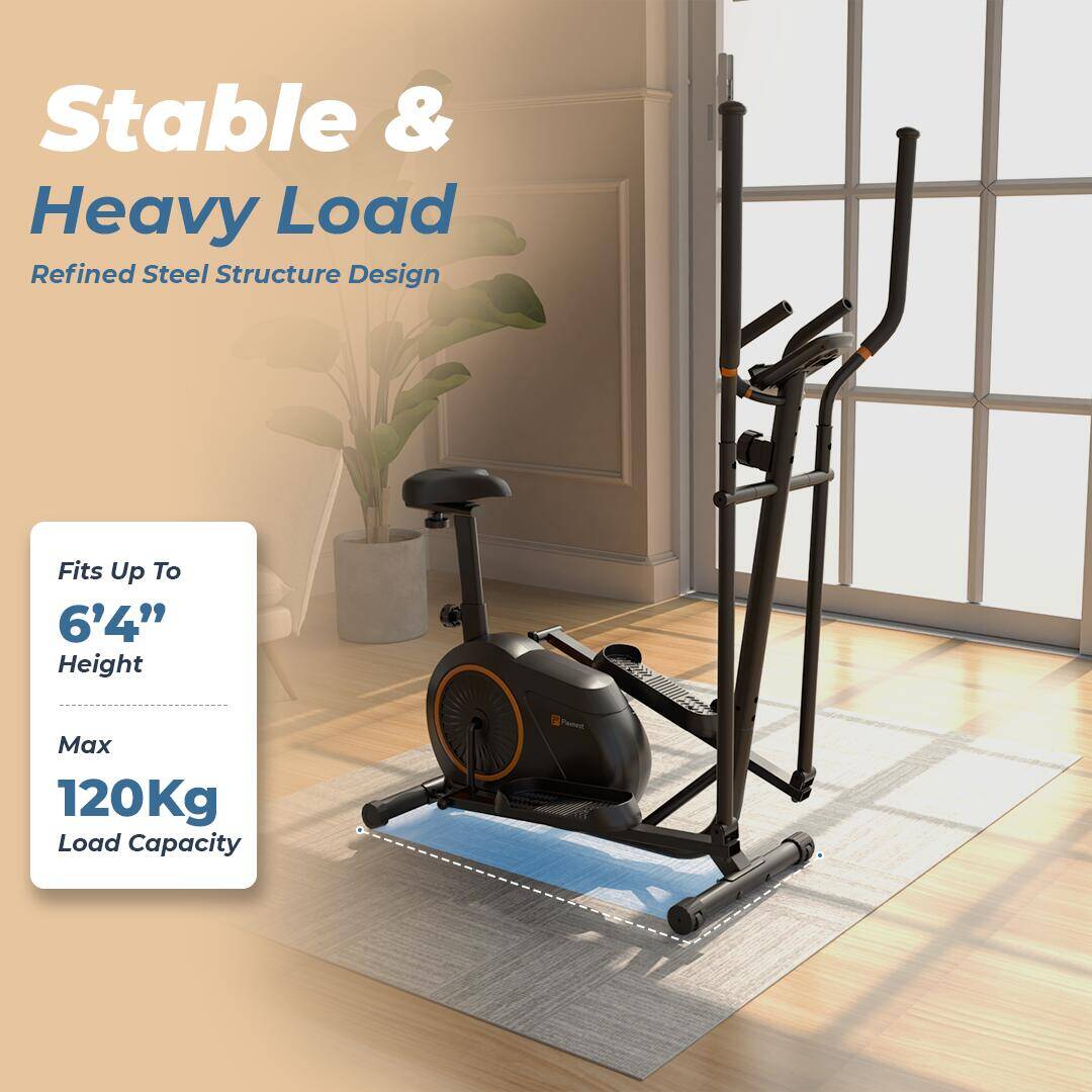 Flexnest Flextrainer EZ Bluetooth Enabled Elliptical Cross Trainer, Max Weight: 120kg - Black -  3