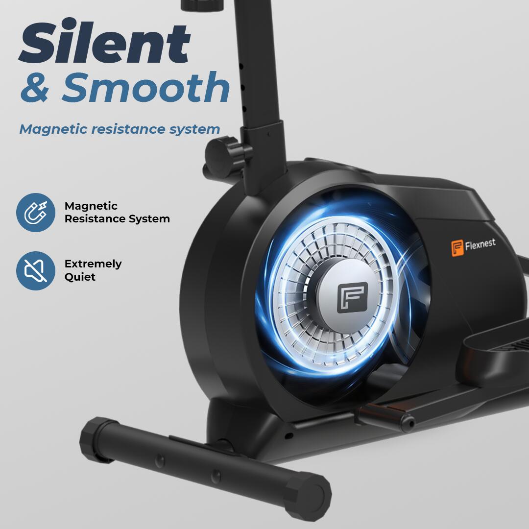 Flexnest Flextrainer EZ Bluetooth Enabled Elliptical Cross Trainer, Max Weight: 120kg - Black