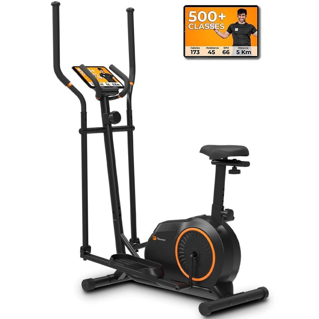 Flexnest Flextrainer EZ Bluetooth Enabled Elliptical Cross Trainer, Max Weight: 120kg - Black -  1