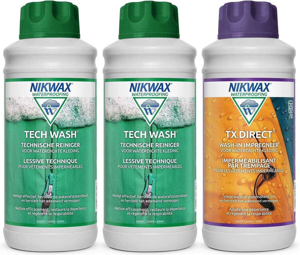 NIKWAX Nikwax "Voordeelpakket" 2 x Tech Wash 1L & 1x TX.Direct 1L - 3-Pack
