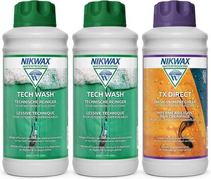 NikWax Forfait économique » 2 x Tech Wash 1L et 1x TX.Direct 1L - Paquet de 3