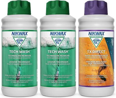 Nikwax "voordeelpakket" 2 x tech wash 1l & 1x tx.direct 1l - 3-pack