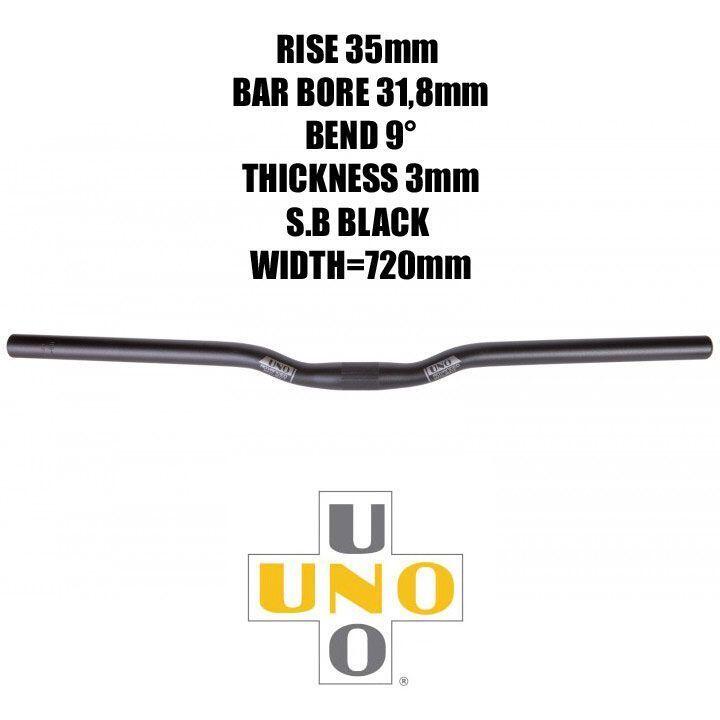 CINTRE VTT 1/2 RELEVE Ã˜ 31.8 9° 720mm UNO 2/2