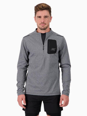 Langarm-Laufshirt mit halbem Reißverschluss für Herren