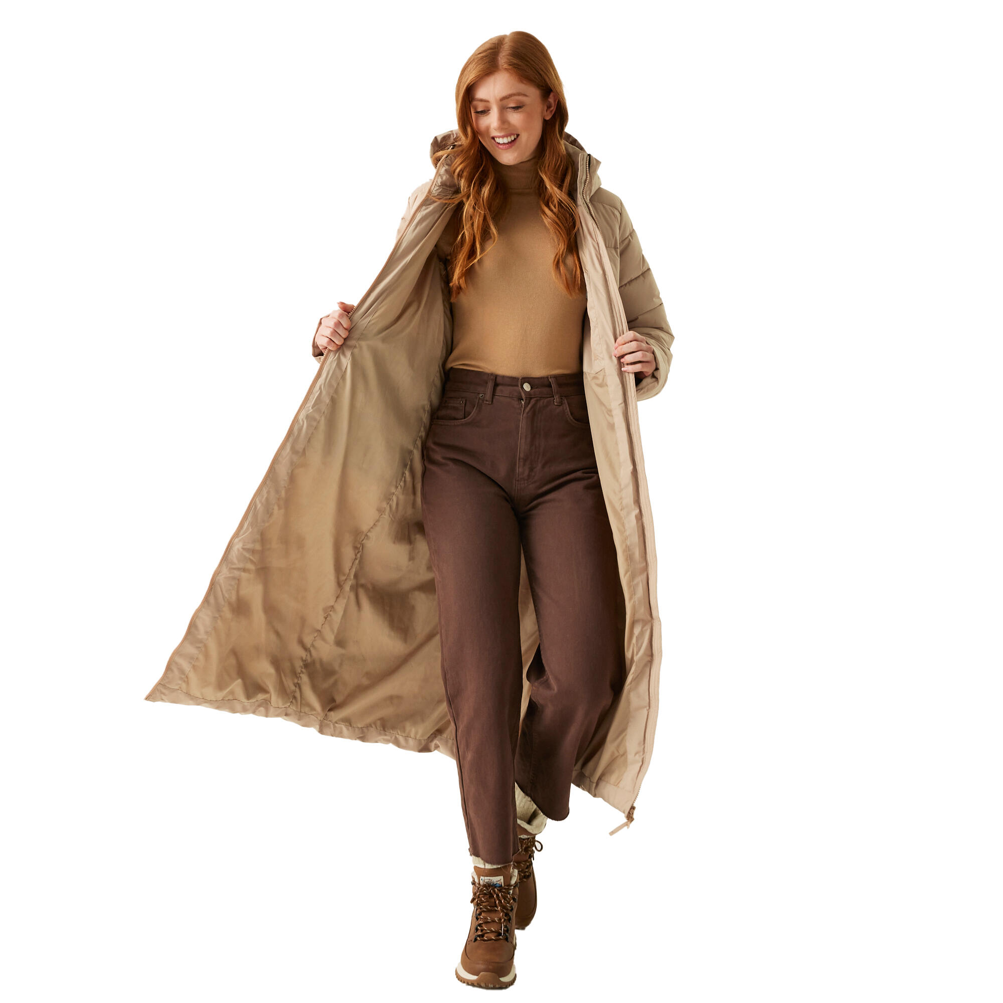 Veste À Capuche ELENDER Femme (Taupe) 3/4