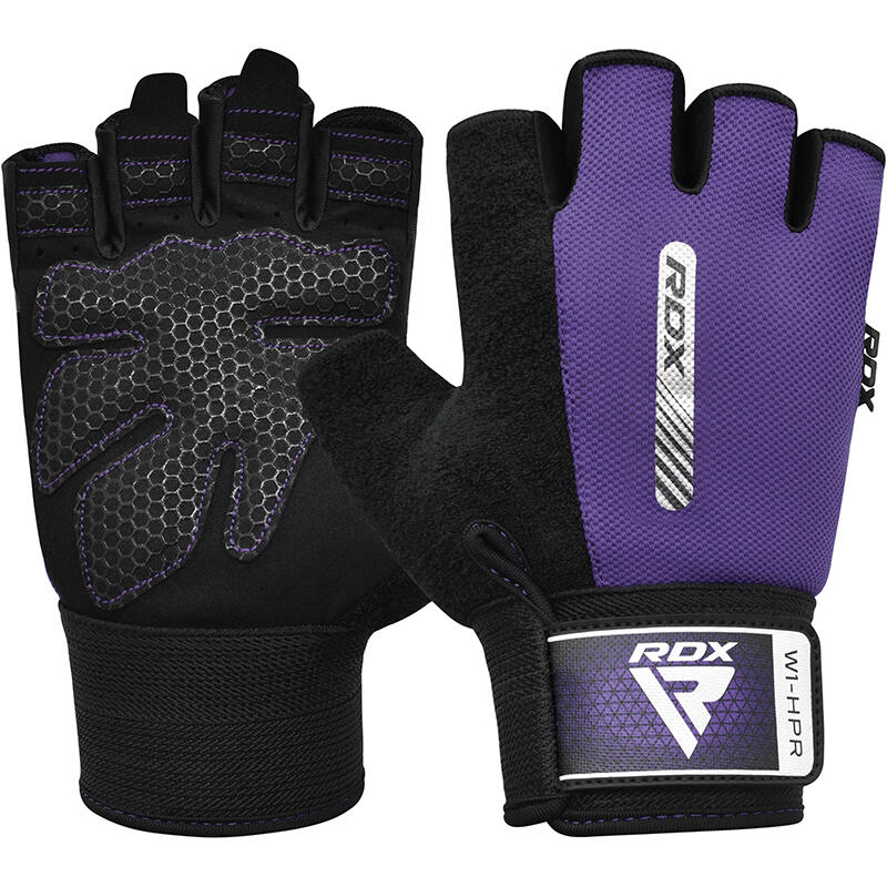 Rękawiczki fitness W1 - Z otwartymi palcami - Fioletowy – L