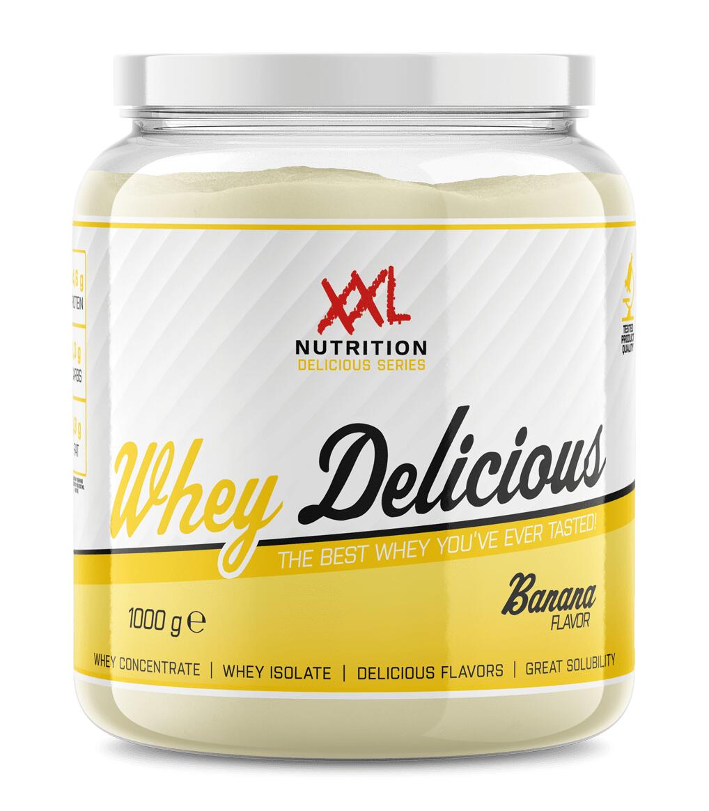 XXL NUTRITION Whey Delicious - 80% Eiwit, Proteïne Poeder - Banaan - 1000 gram (33 shakes)