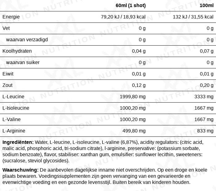 BCAA Shot - BCAA 2:1:1, Essentiële Aminozuren - Zure Bes - 12 Pack (12x60ml) 2/2